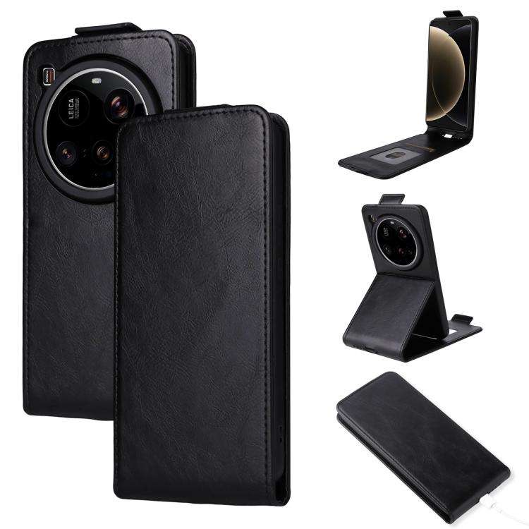 For Xiaomi 15 Ultra 5G Magnetic Vertical Flip Leather Phone Case with Buckle(Black)