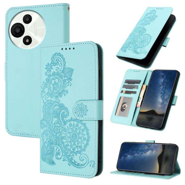 For TCL 60 SE NxtPaper 5G Datura Flower Embossed Flip Leather Phone Case(Light Blue)