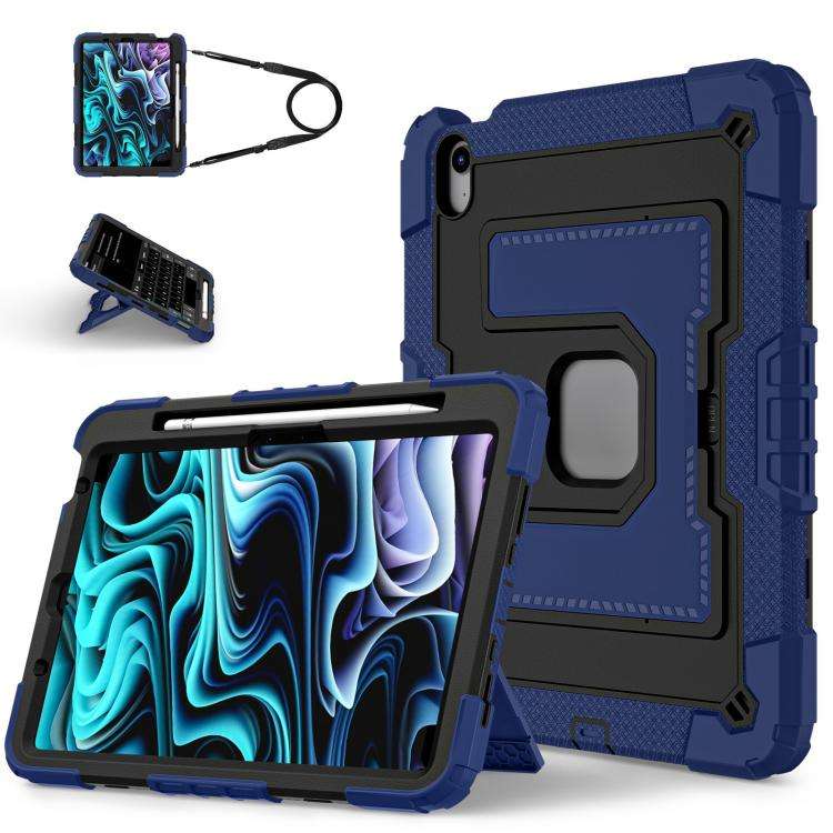 For iPad Air 11 2026 / 2025 / 2024 Big Holder Silicone Hydric PC Tablet Case with ... (Navy Black)
