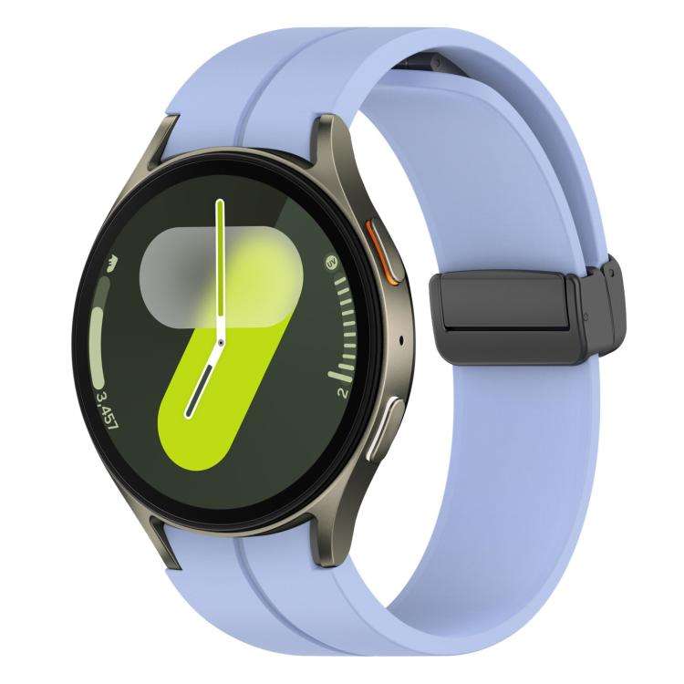 For Samsung Galaxy Watch7 / FE / 6 / 5 / 4 xDfind Fold Magnetic Black Buckle Si ... (Light Purple)