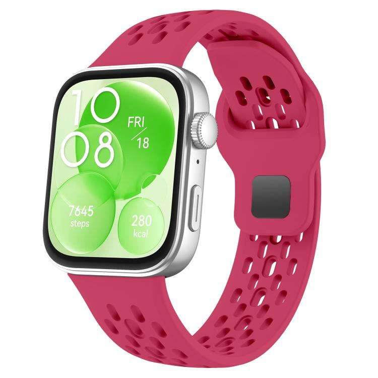 For Huawei Watch Fit 4 Pro / Fit 4 / Fit 3 xDfind Mesh Reverse Buckle Silicone Watc ... (Wine Red)