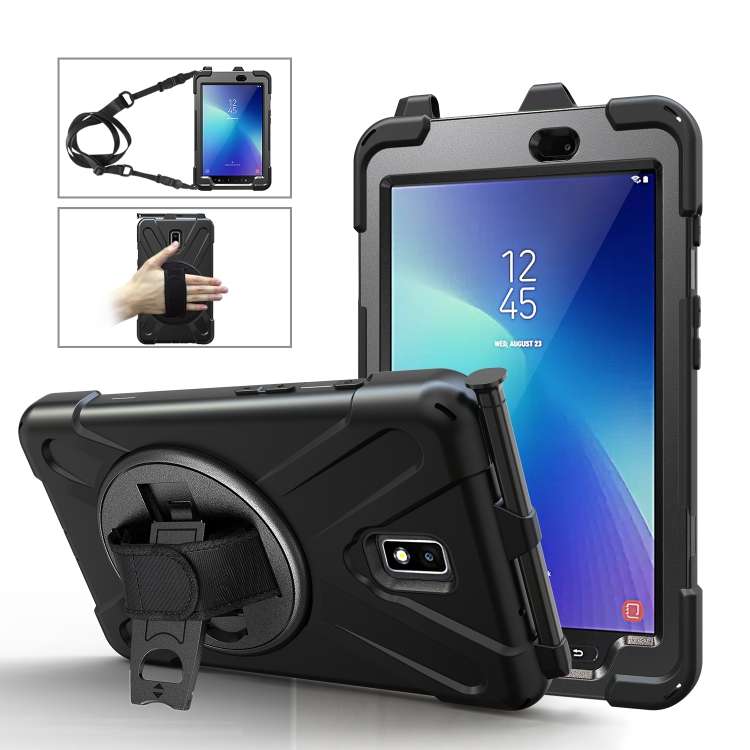 For Samsung Galaxy Tab Active 2 8.0 T390/T395/T397 Shockproof Colorful Silicone + PC P ... (Black)