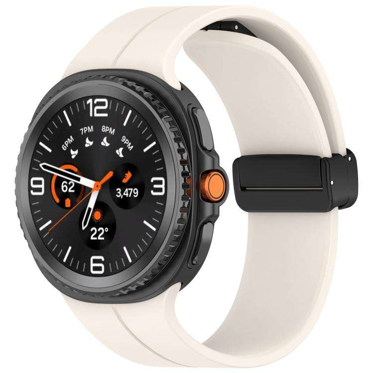 For Samsung Galaxy Watch8 / Watch8 Classic xDfind Fold Black Buckle Magnetic Silic ... (Starlight)