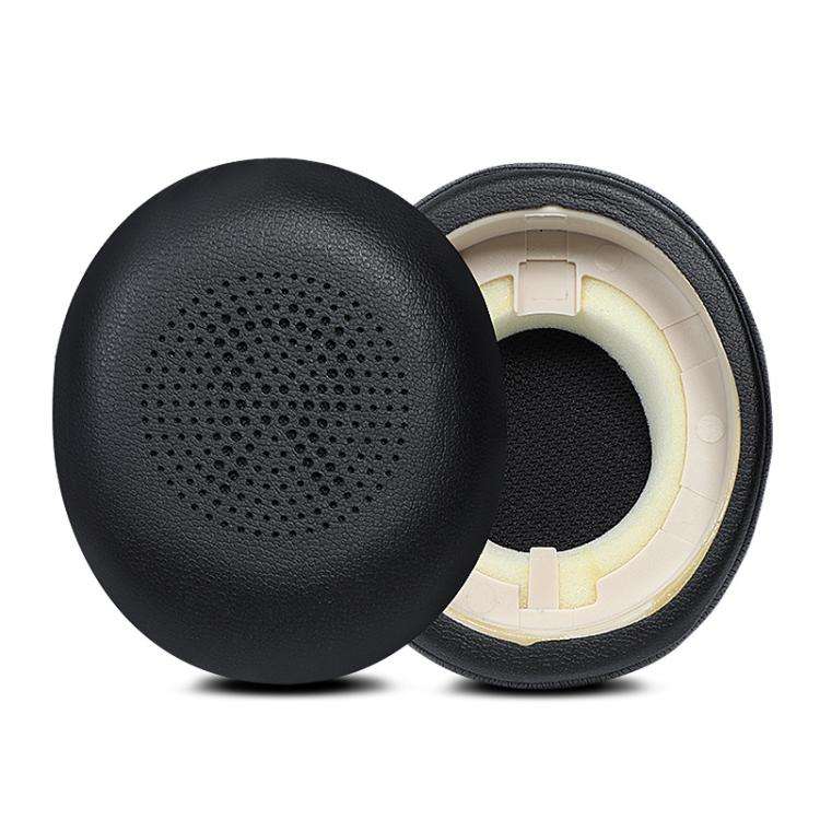 1 Pair Protein Leather Earpads For Jabra Evolve2 65 / Evolve2 40 SE / Elite 45H(Black)