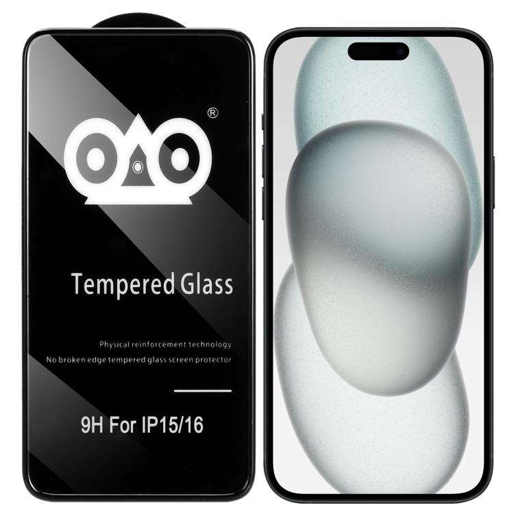 For iPhone 16 / 15 Shockproof Anti-breaking Edge Airbag Tempered Glass Film