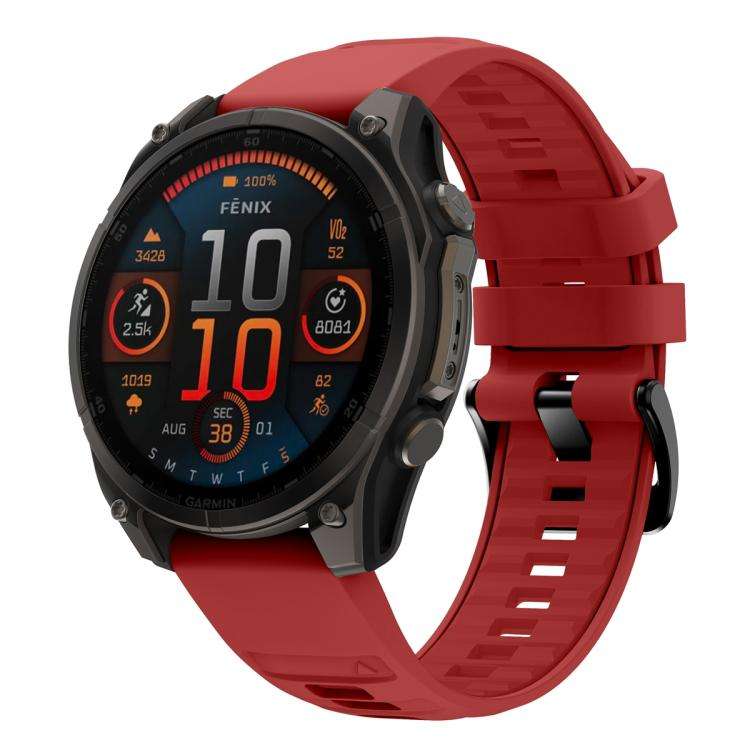 For Garmin 26mm Quick Release Solid Color Silicone Watch Band(Red)