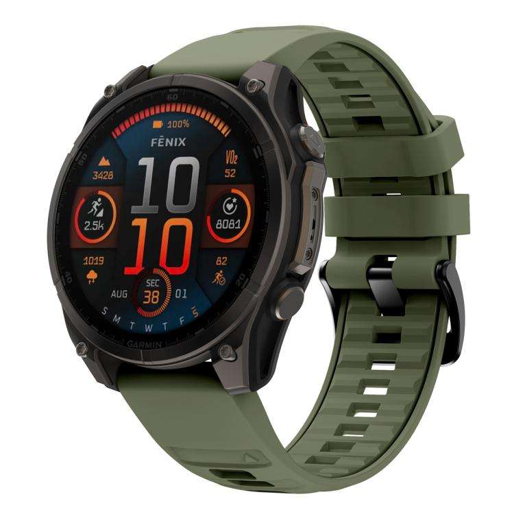 For Garmin 26mm Quick Release Solid Color Silicone Watch Band(Army Green)