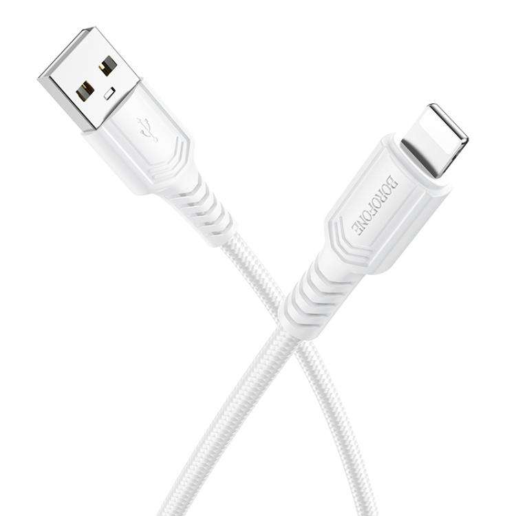 BOROFONE BX116 1m 2.4A USB to 8 Pin Certain Charging Data Cable(White)