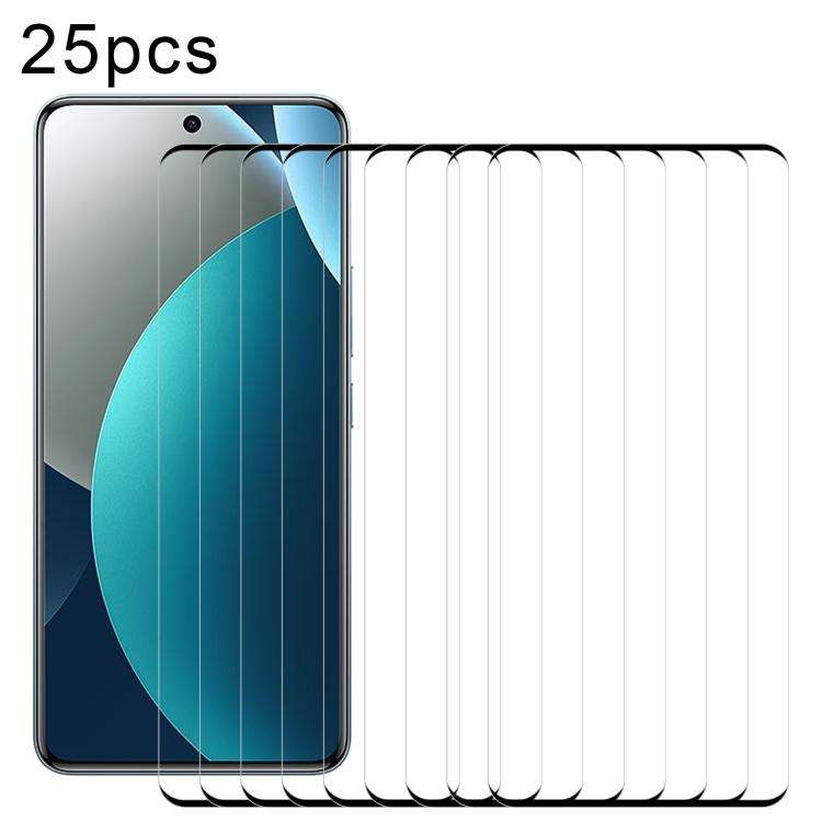 For Redmi Note 15 Pro 4G Global 163.2mm 25pcs Full Glue 9H HD 3D Curved Edge Tempered ... (Black)