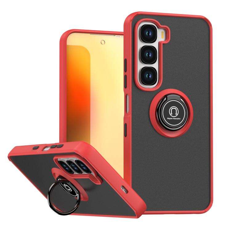 For Infinix Hot 60i 4G / 60 4G Q Shadow 1 Series TPU + PC Phone Case with Ring(Red)