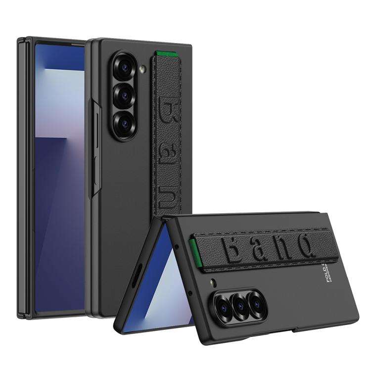 For Samsung Galaxy Z Fold7 5G GKK Ultra-thin Wristband Shockproof Phone Case(Black)