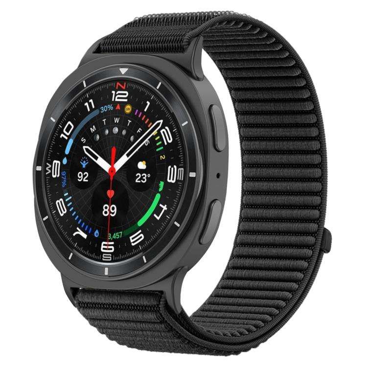For Samsung Galaxy Watch8 / 8 Classic xDfind Woven Nylon Hook And Loop Fastener Watch Band(Black)