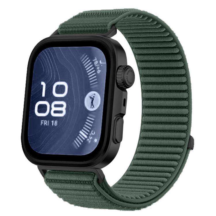 For Huawei Watch Fit4 / Fit4 Pro / Fit3 xDfind Woven Nylon Hook And Loop Fasten ... (Spruce Green)