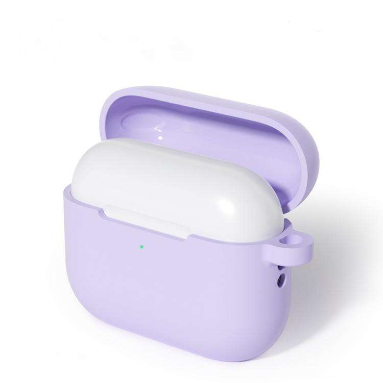 For AirPods Pro 3 Silicone Earphone Protective Case with Hook, Thickness: 2.0mm(Lavender Purple)