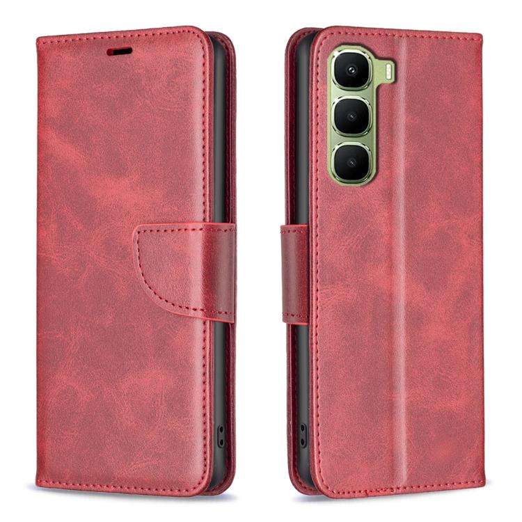 For Infinix Hot 70 5G Lambskin Texture Pure Color Flip Leather Phone Case(Red)