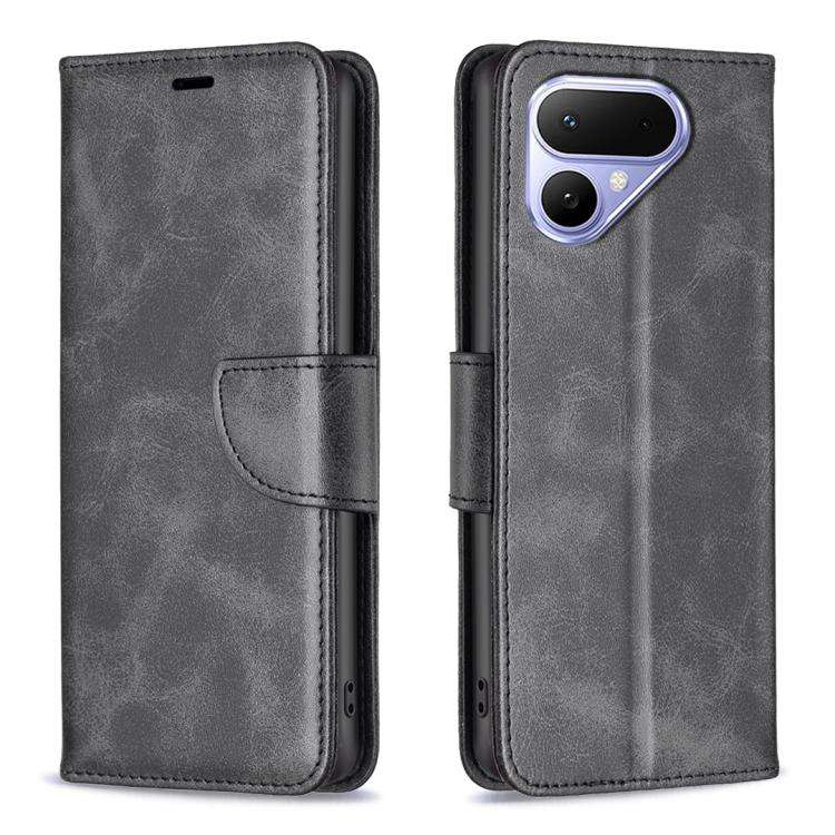 For Tecno Pova Curve 2 5G Lambskin Texture Pure Color Flip Leather Phone Case(Black)