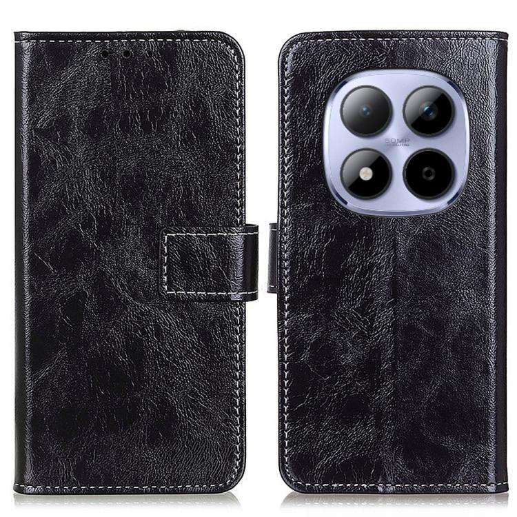 For Redmi Note 15 Pro+ 5G Global 163.3mm Retro Crazy Horse Texture Leather Phone Case(Black)