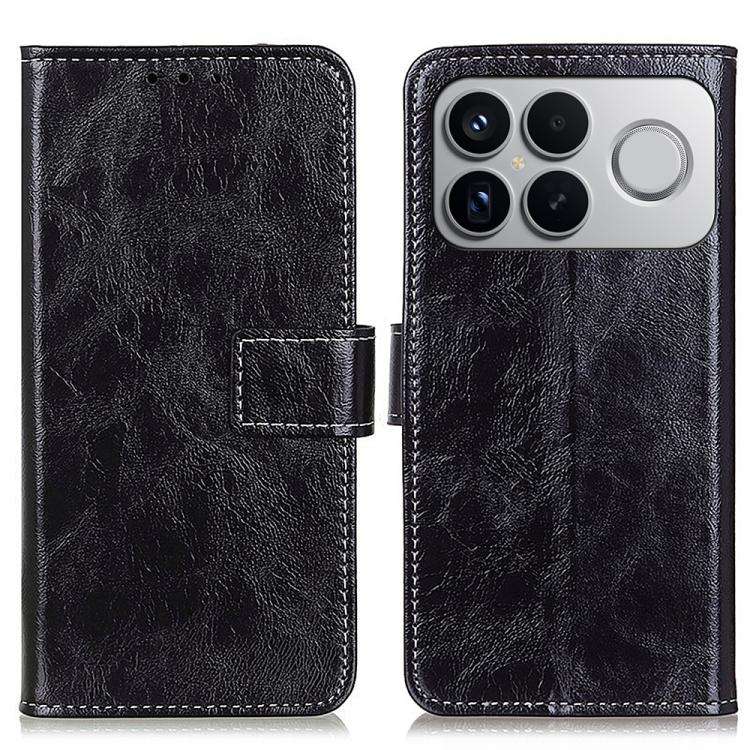 For Redmi K90 Pro Max/Poco F8 Ultra Retro Crazy Horse Texture Leather Phone Case(Black)
