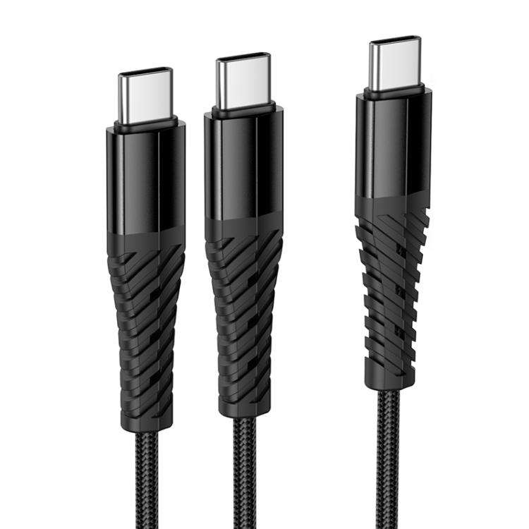 hoco X123 Victory Type-C to Type-C x 2 2 in 1 Charging Cable, Length: 1m(Black)