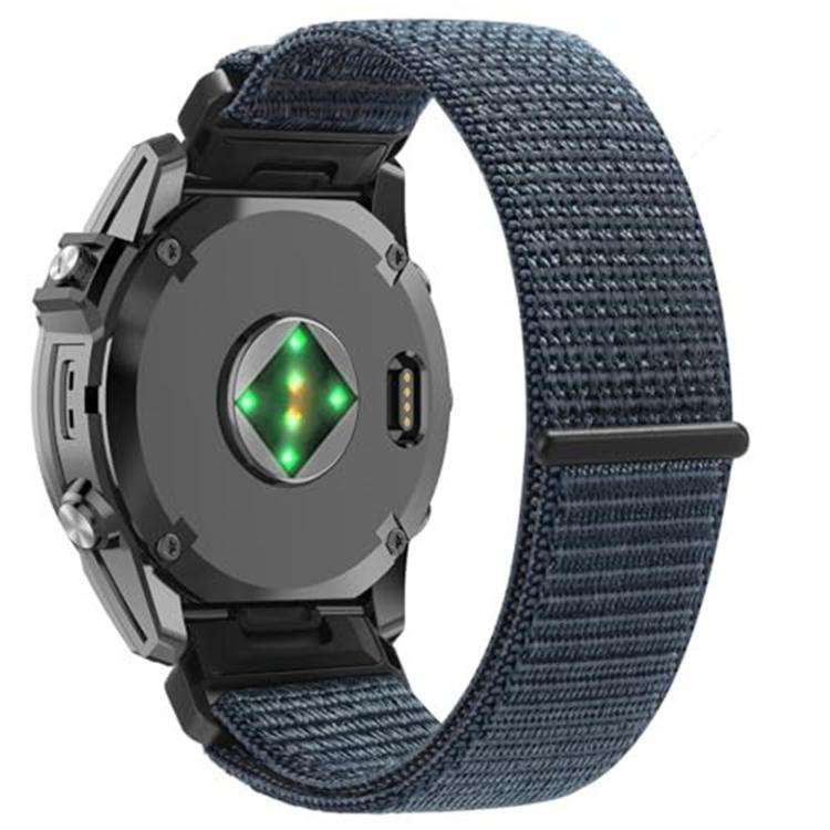 For Garmin 22mm Nylon Hook and Loop Fastener Quick Release Watch Band(Dark Grey)