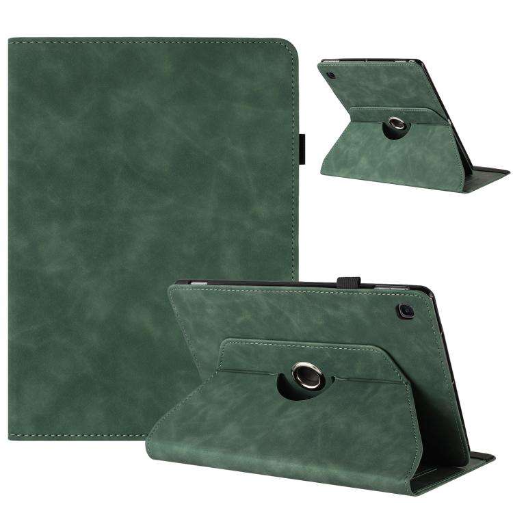 For Samsung Galaxy Tab A7 2020 Solid Color Rotation Holder Leather Smart Tablet Case(Green)