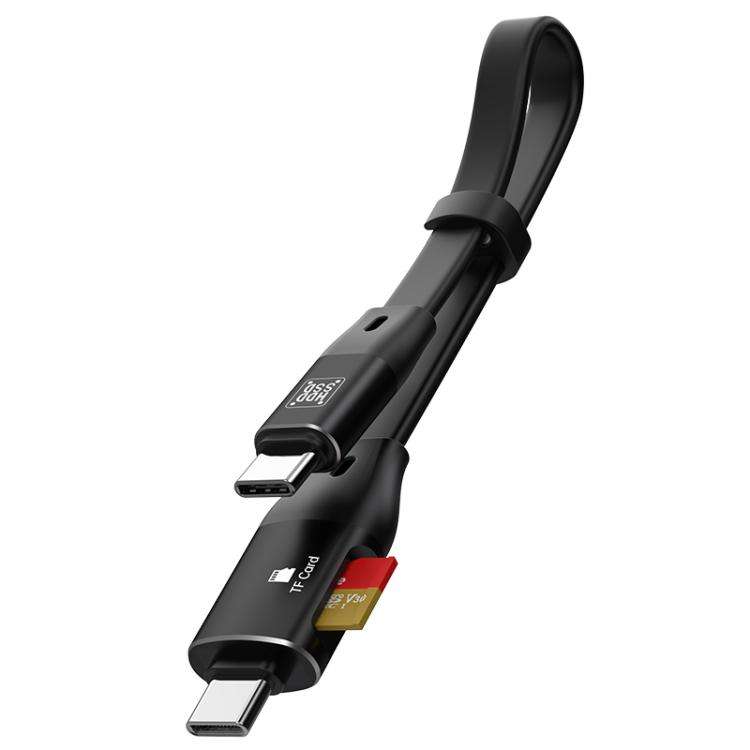 OTG Type-C to Type-C USB3.1 Gen2 High Speed Charging Cable with Card Reader, Length:20cm(Black)
