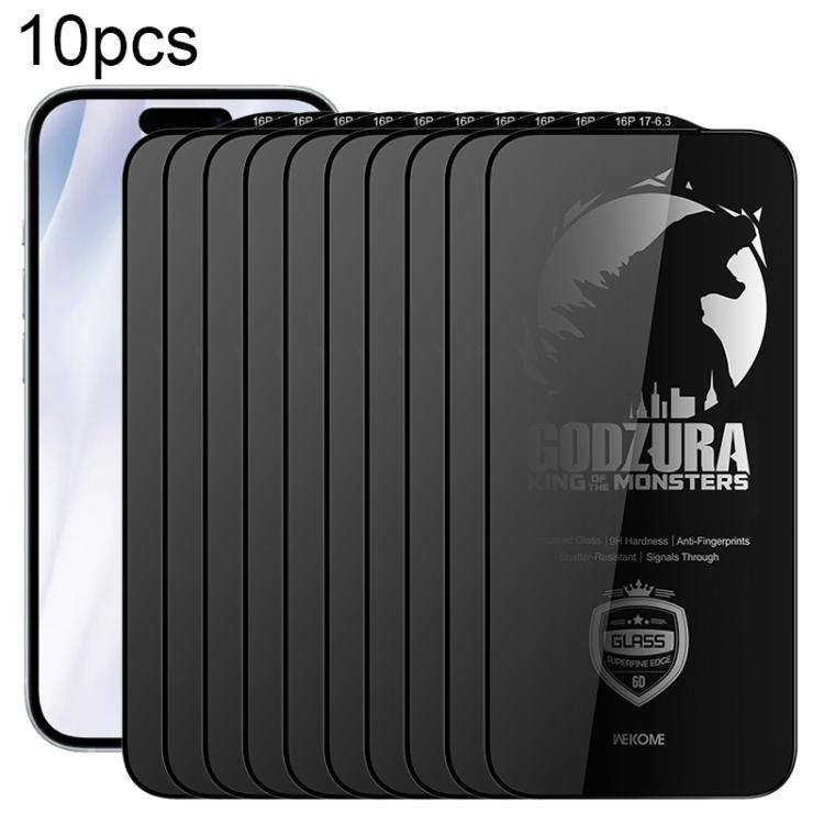 For iPhone 16 Pro / 17 WK WTP-125 10pcs 6D Curved Ultra-Fine Edge Privacy Full-S ... (Transparent)