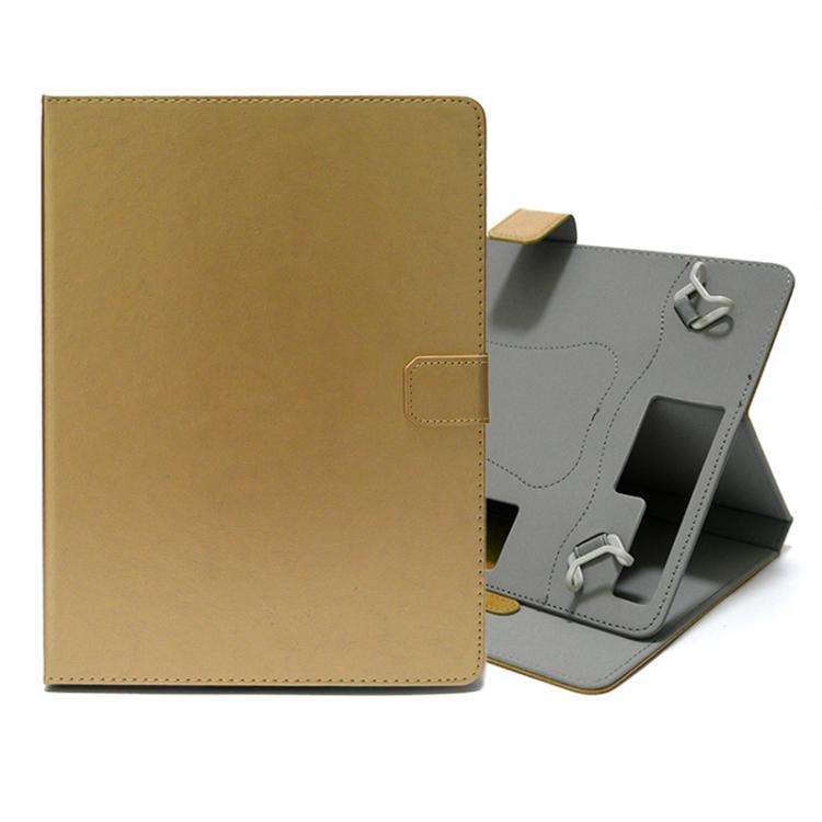 10 inch Buckle Hook Crazy Horse Pattern Leather Tablet Case(Gold)