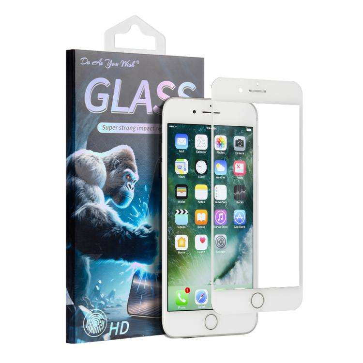 For iPhone SE 2022 / SE 2020 / 8 / 7 Do As You Wish Silk Screen Printed HD Tempered Gl ... (White)