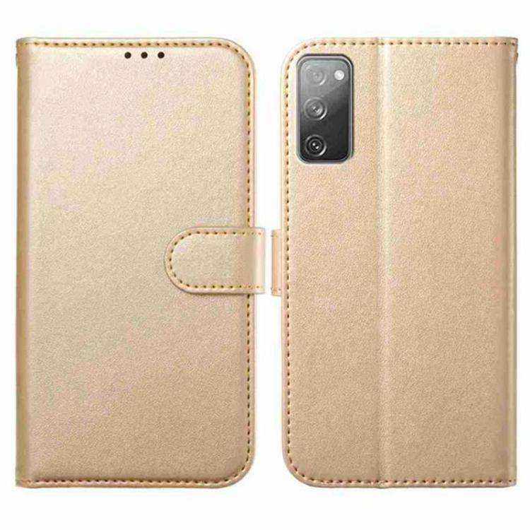 For Samsung Galaxy S20 FE Lambskin 8-card Slot Leather Phone Case(Gold)
