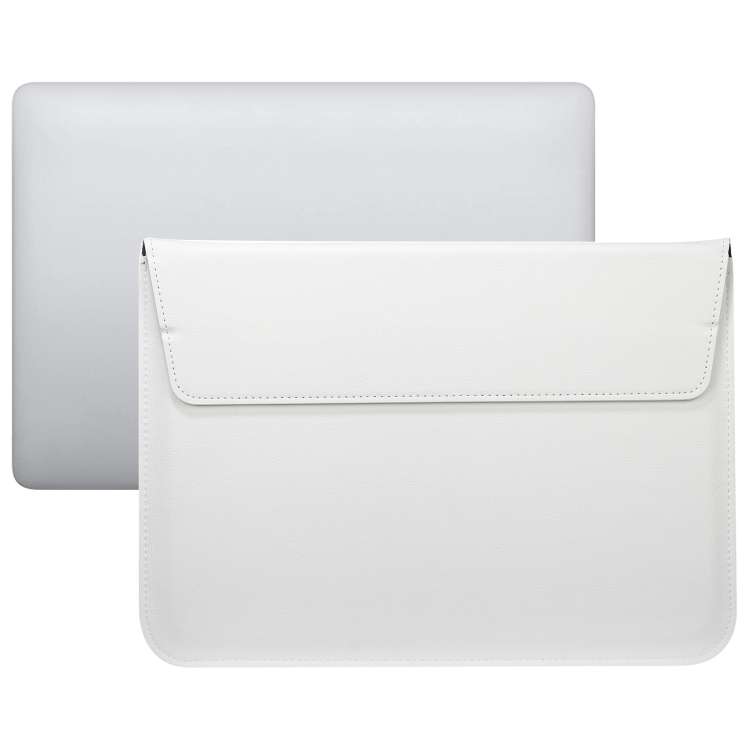 PU Leather Ultra-thin Envelope Bag Laptop Bag for MacBook Air / Pro 11 inch, with Stan ... (White)