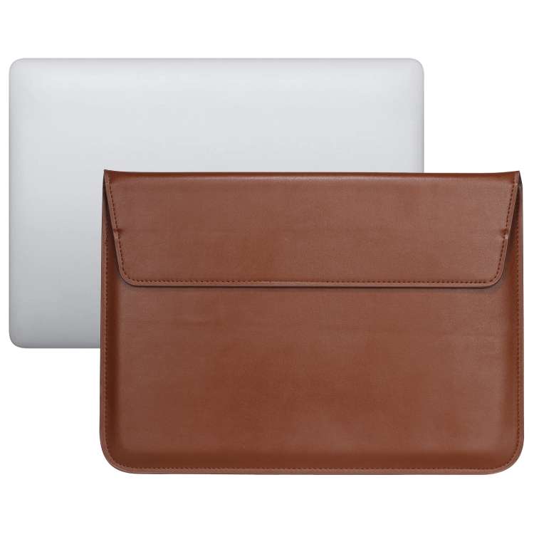 PU Leather Ultra-thin Envelope Bag Laptop Bag for MacBook Air / Pro 11 inch, with Stan ... (Brown)