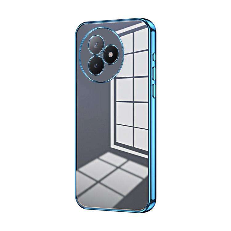 For Redmi K80 Ultra Transparent Plating Fine Hole Phone Case(Blue)