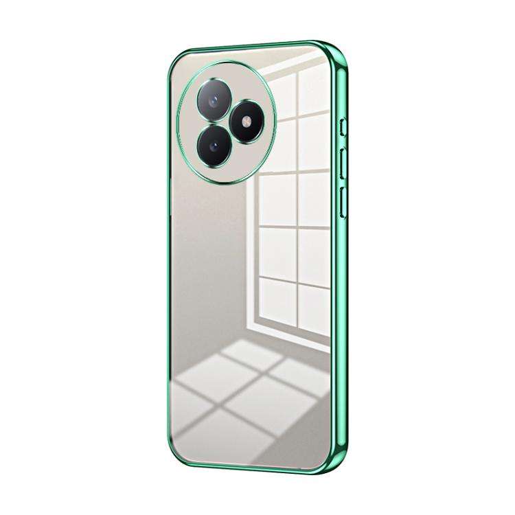 For Redmi K80 Ultra Transparent Plating Fine Hole Phone Case(Green)