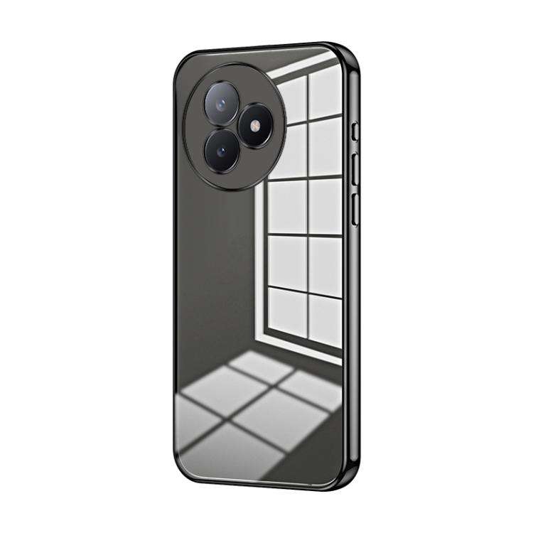 For Redmi K80 Ultra Transparent Plating Fine Hole Phone Case(Black)