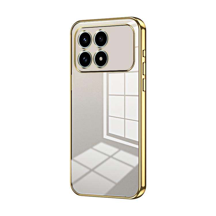 For Redmi K90 / Poco F8 Pro Transparent Plating Fine Hole Phone Case(Gold)