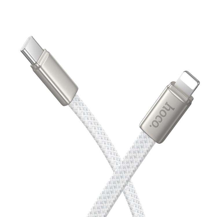 hoco X125 USB-C / Type-C to 8 Pin Exceso PD30W Charging Data Cable, Length: 1m(White)