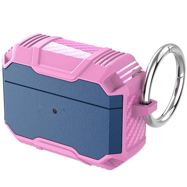 For AirPods Pro 3 Wireless Earphone TPU Hybrid PC Shockproof Cover with Hook(Navy Blue Pink)