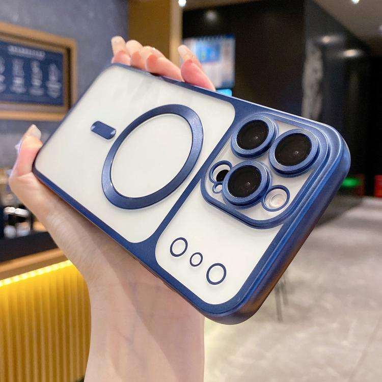 For iPhone 15 Pro Max Change to 17 Series Magnetic MagSafe Frosted TPU Phone Case(Blue)