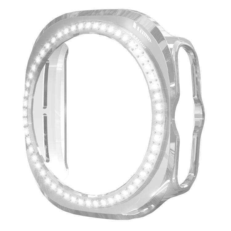 For Samsung Galaxy Watch Ultra 47mm / Ultra 2025 xDfind Single Row Diamond Hollow PC ... (Silver)