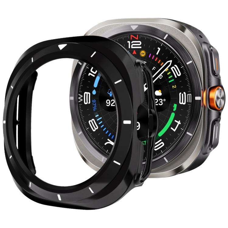 For Samsung Galaxy Watch Ultra / Ultra 2025 xDfind Scale Frame PC Hollow Watch ... (Black + White)