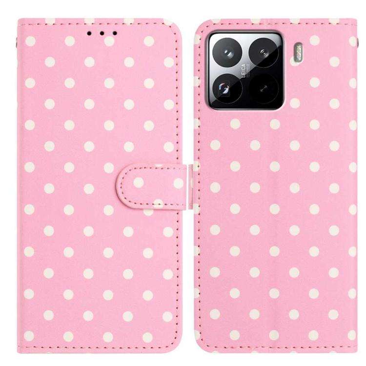 For Xiaomi 15S Pro Small Dots Pattern Vegan Leather Phone Case(Pink)