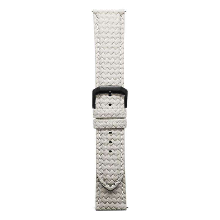 20mm xDfind Flat-head Woven Texture Pin Buckle Vegan Leather Watch Band(Beige)