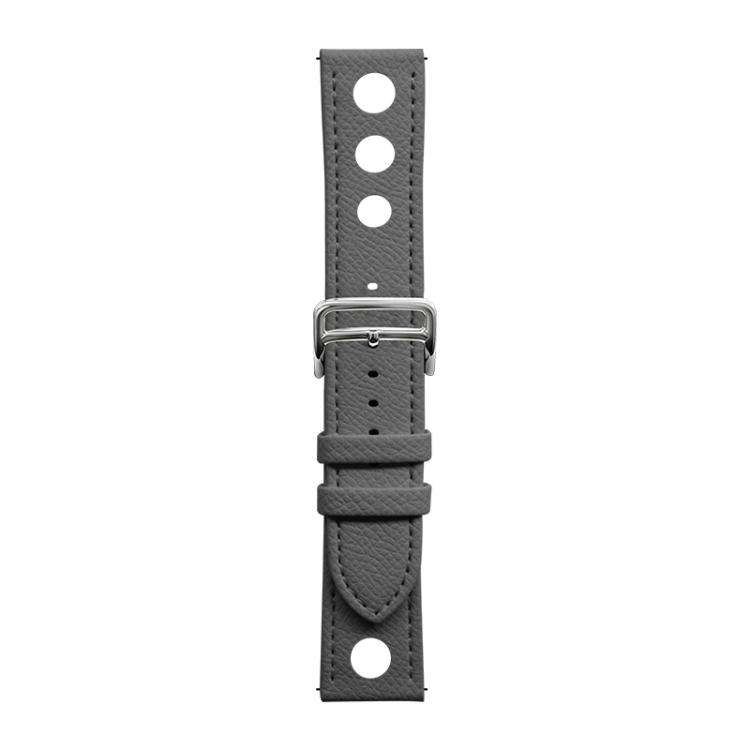 20mm xDfind Flat-head Hole Palm Texture Vegan Leather Watch Band(Grey)