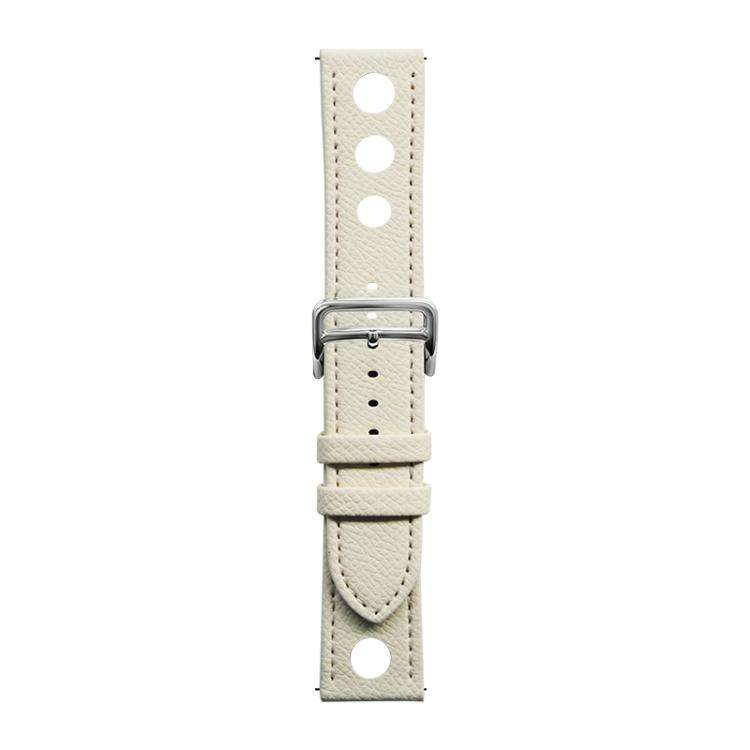 20mm xDfind Flat-head Hole Palm Texture Vegan Leather Watch Band(Beige)