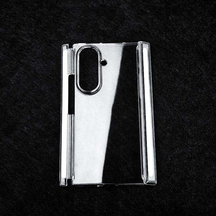 For Samsung Galaxy Z TriFold Transparent Dual Axis Dual Magnetic Strip PC Phone Case