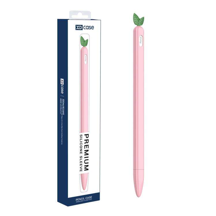 For Apple Pencil Pro / 2 XDcase Fruit & Veggie Anti-Slip Silicone Stylus Pen Sleeve(Peach)