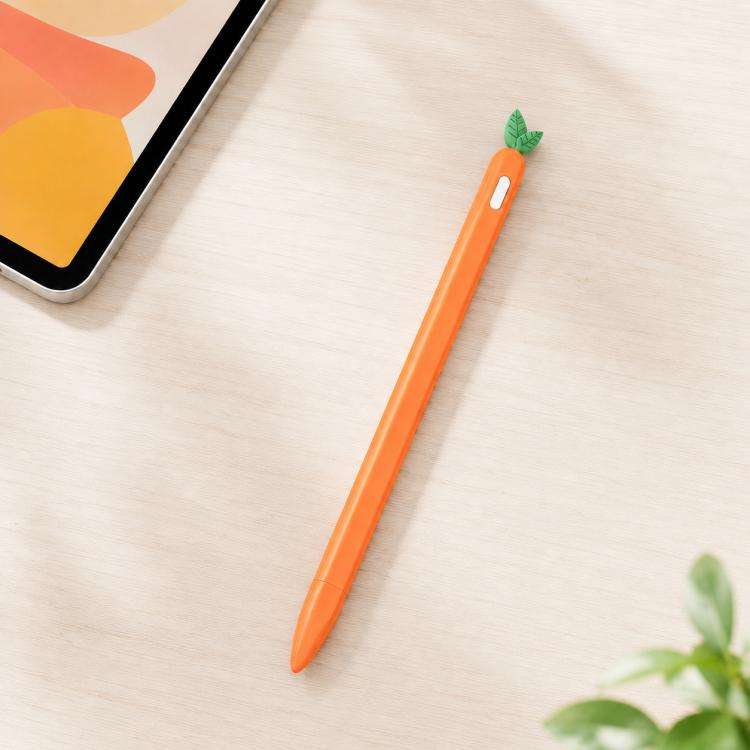 For Apple Pencil Pro / 2 XDcase Fruit & Veggie Anti-Slip Silicone Stylus Pen Sleeve(Carrot)