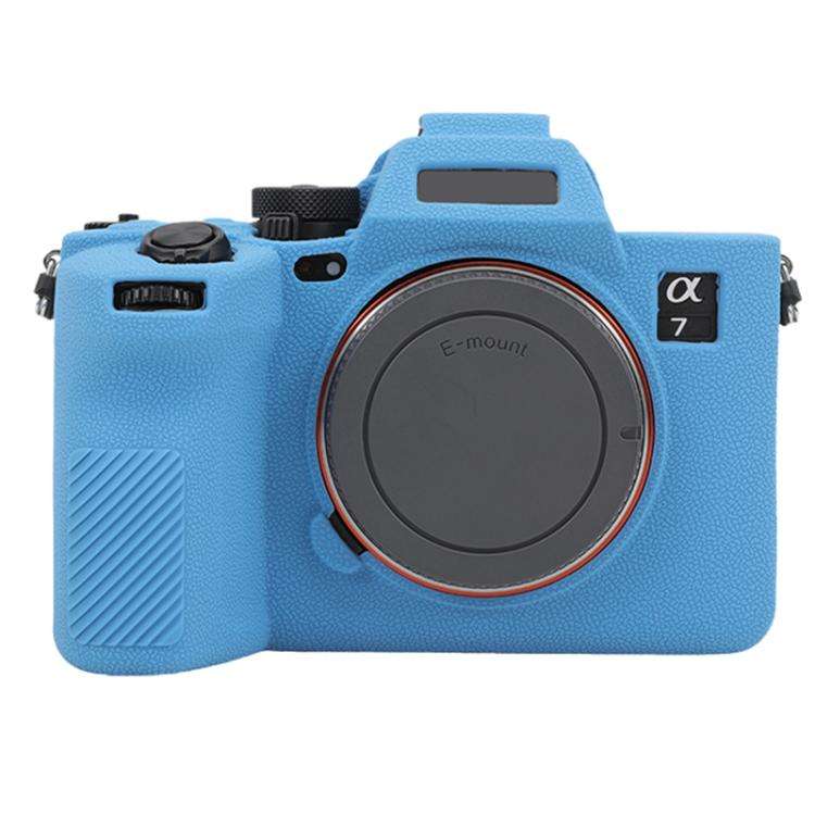 For Sony Alpha 7 V / ILCE-7M5 Litchi Texture Soft Silicone Protective Case(Blue)