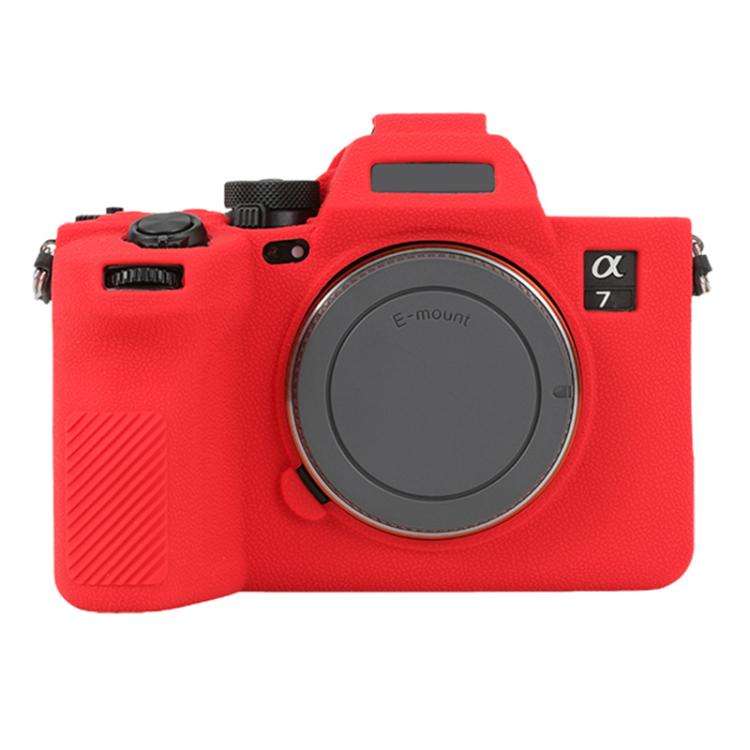 For Sony Alpha 7 V / ILCE-7M5 Litchi Texture Soft Silicone Protective Case(Red)